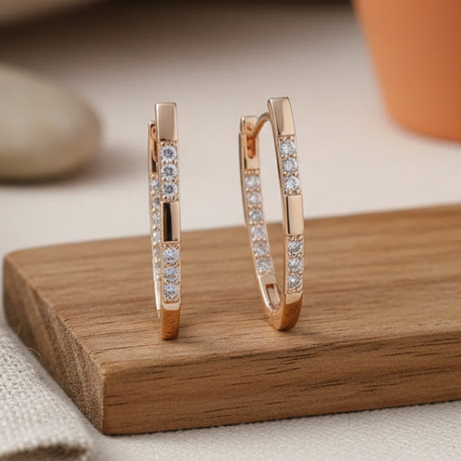Gold Elegant Zirconia Earrings