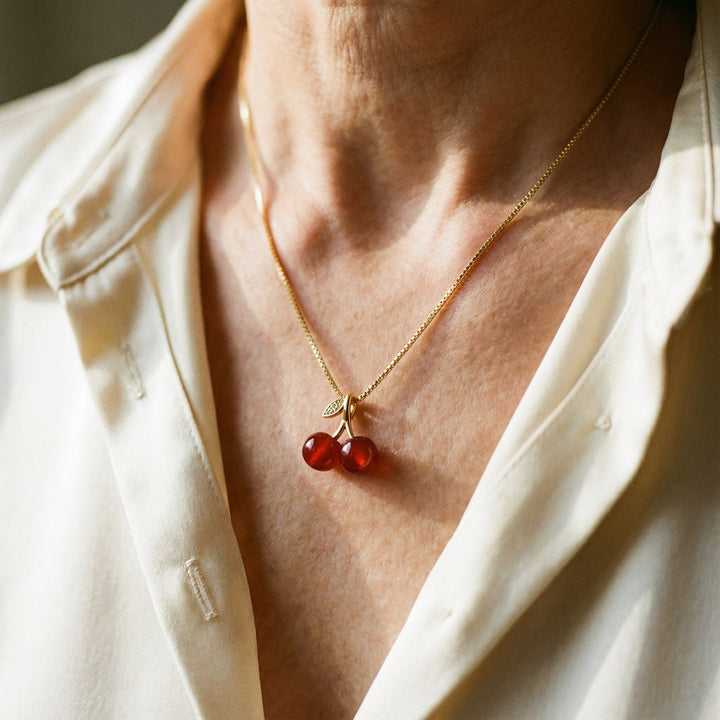 Gold Cherry Necklace