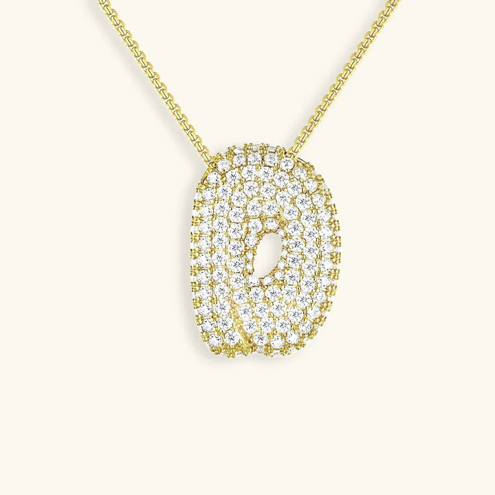 Initial Bubble Diamond Necklace