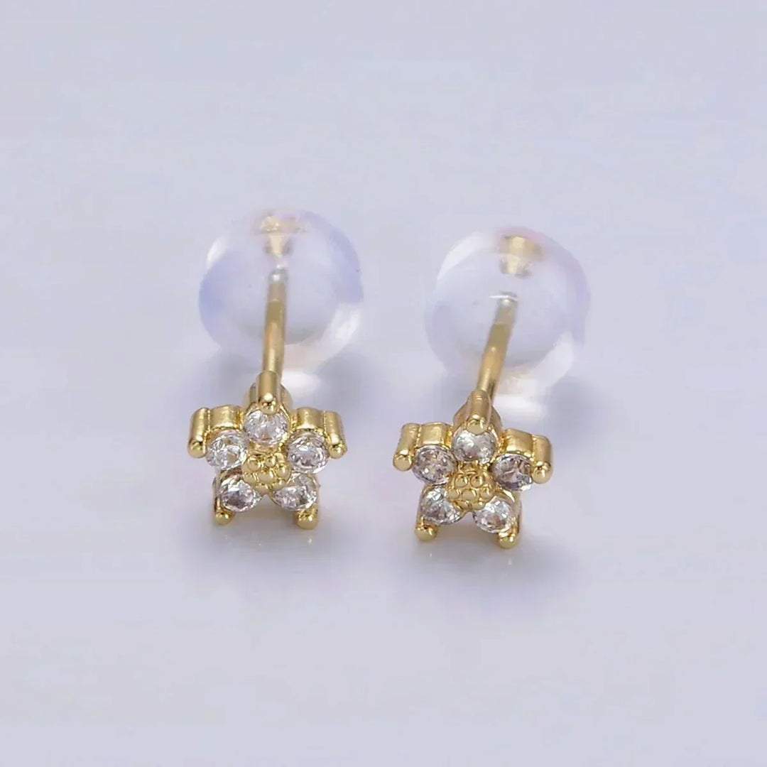 Delicate Floral Button Earrings