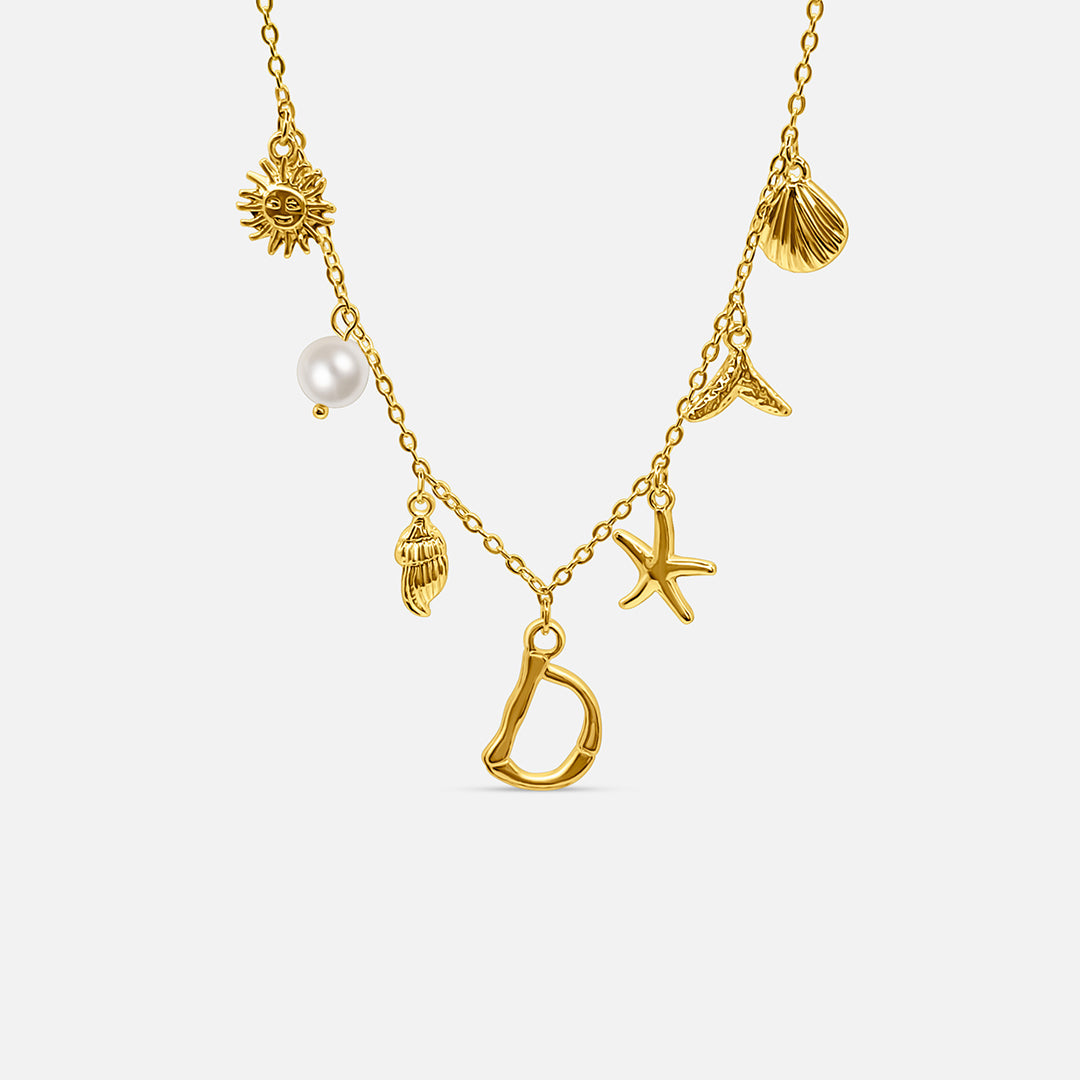 Gold Letter Ocean Collar