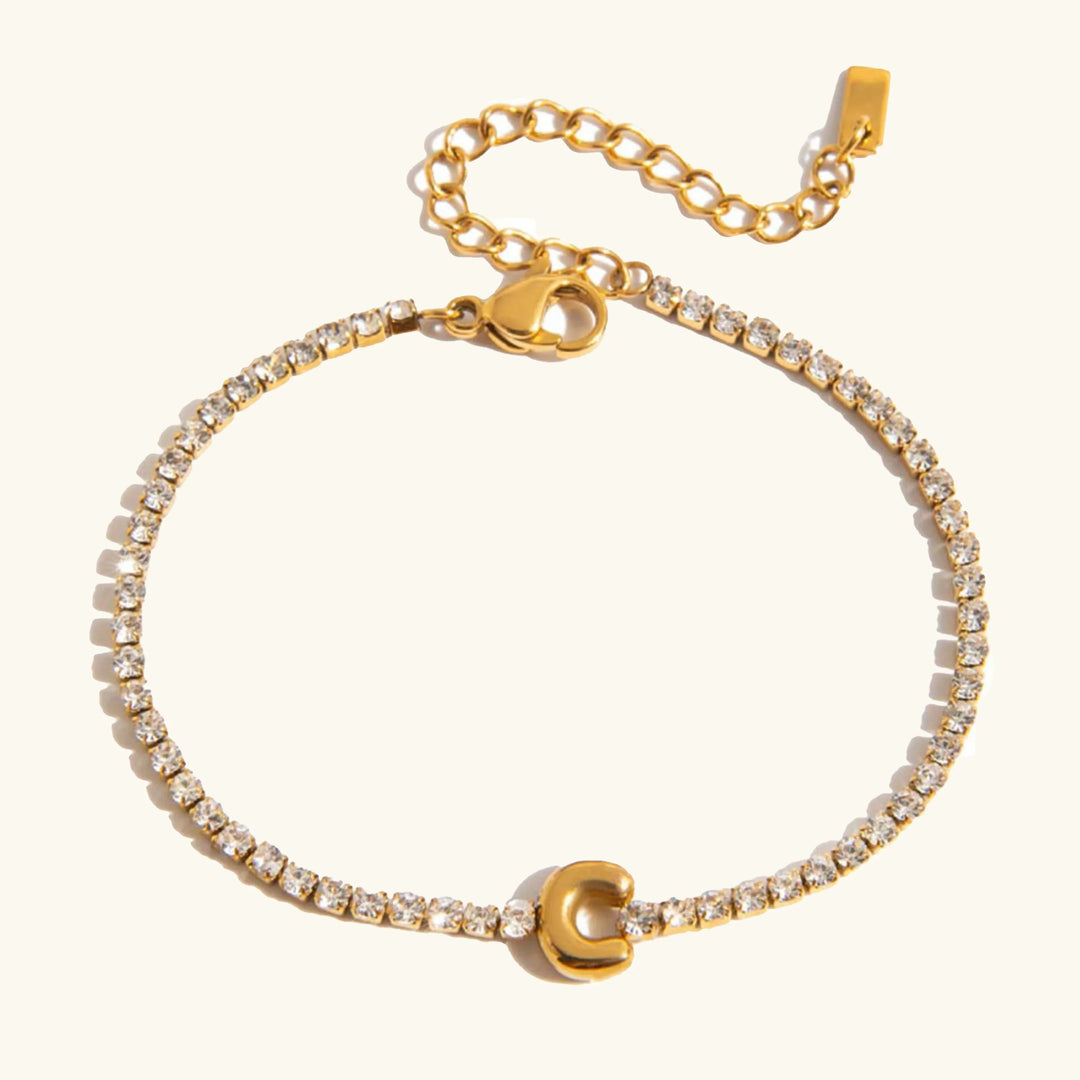 Chic Gold Bubble Letter Bracelet