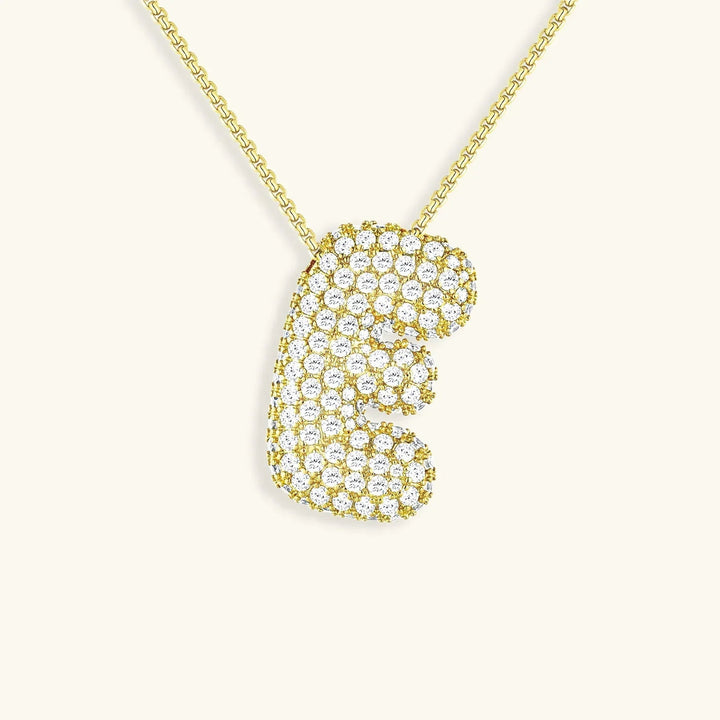Initial Bubble Diamond Necklace