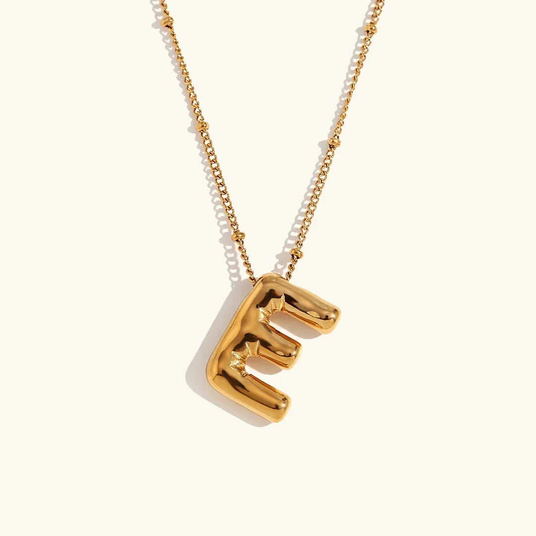 Balloon Initial Gold Necklace