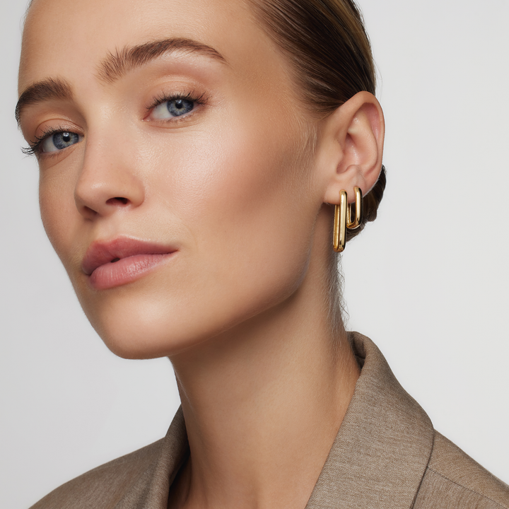 Gold Hoop Icon Earrings