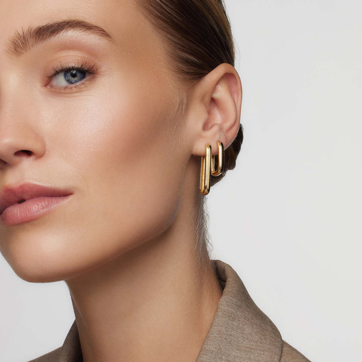 Gold Hoop Icon Earrings