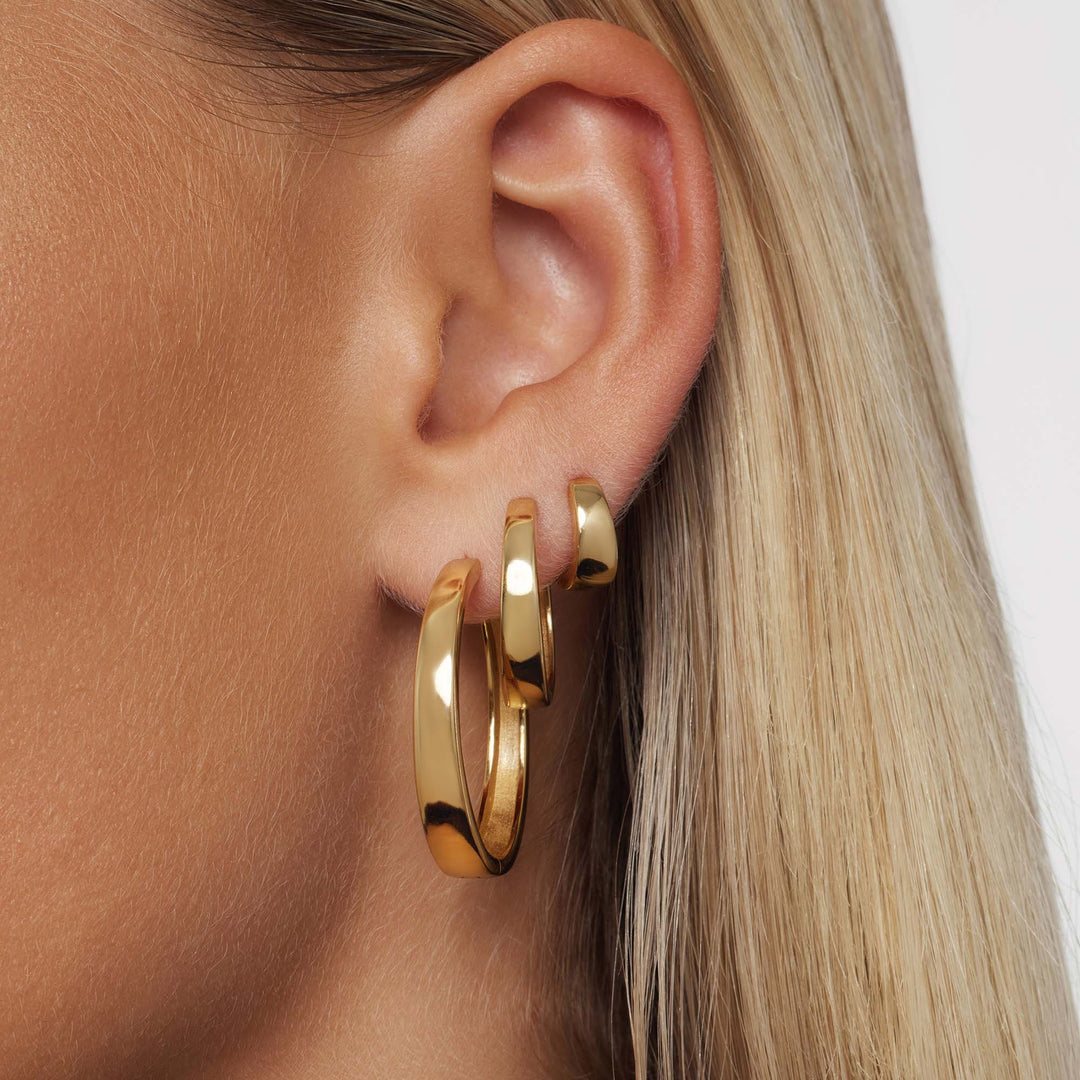 Gia Gold Imperial Hoop Earrings