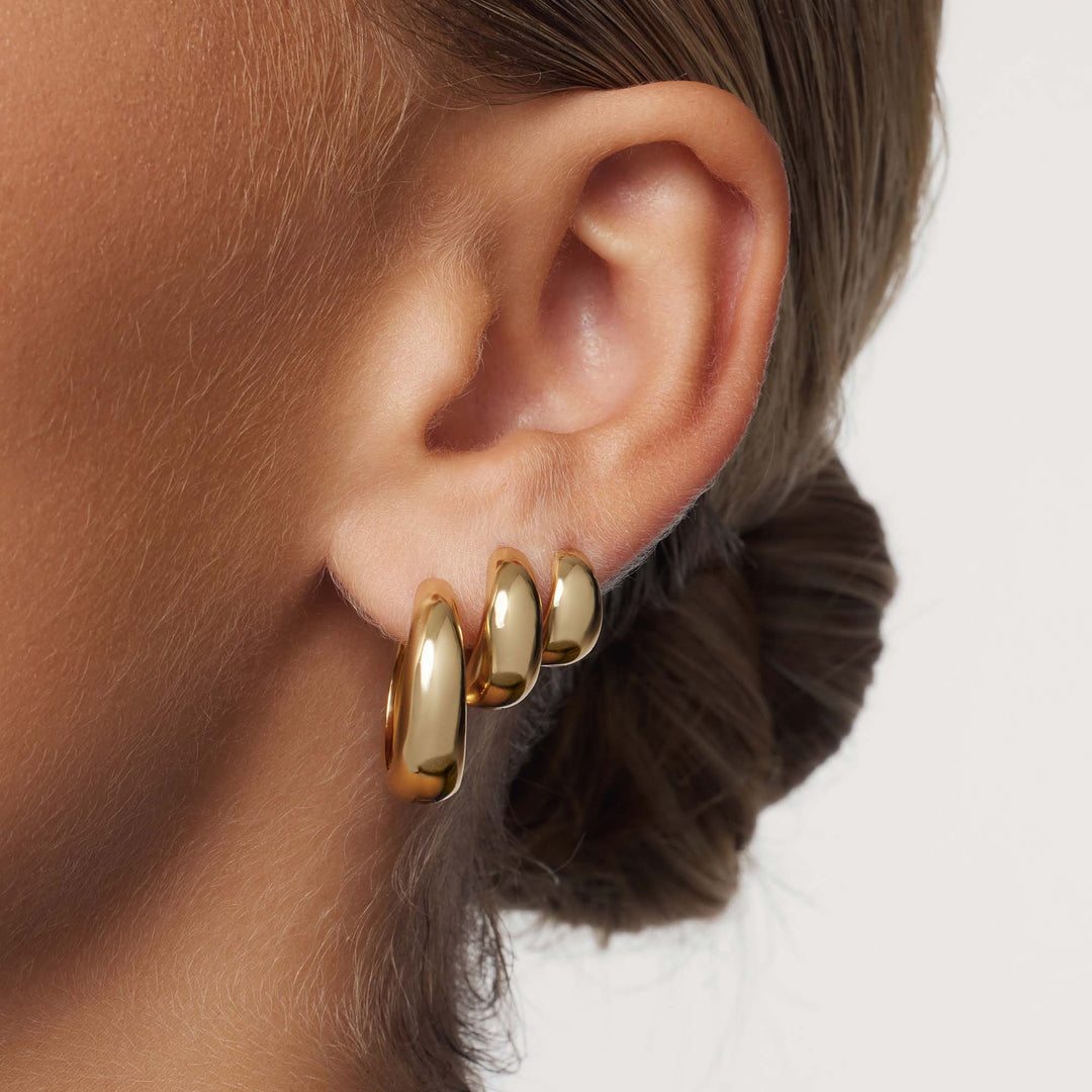 Gold Queen Hoop Earrings