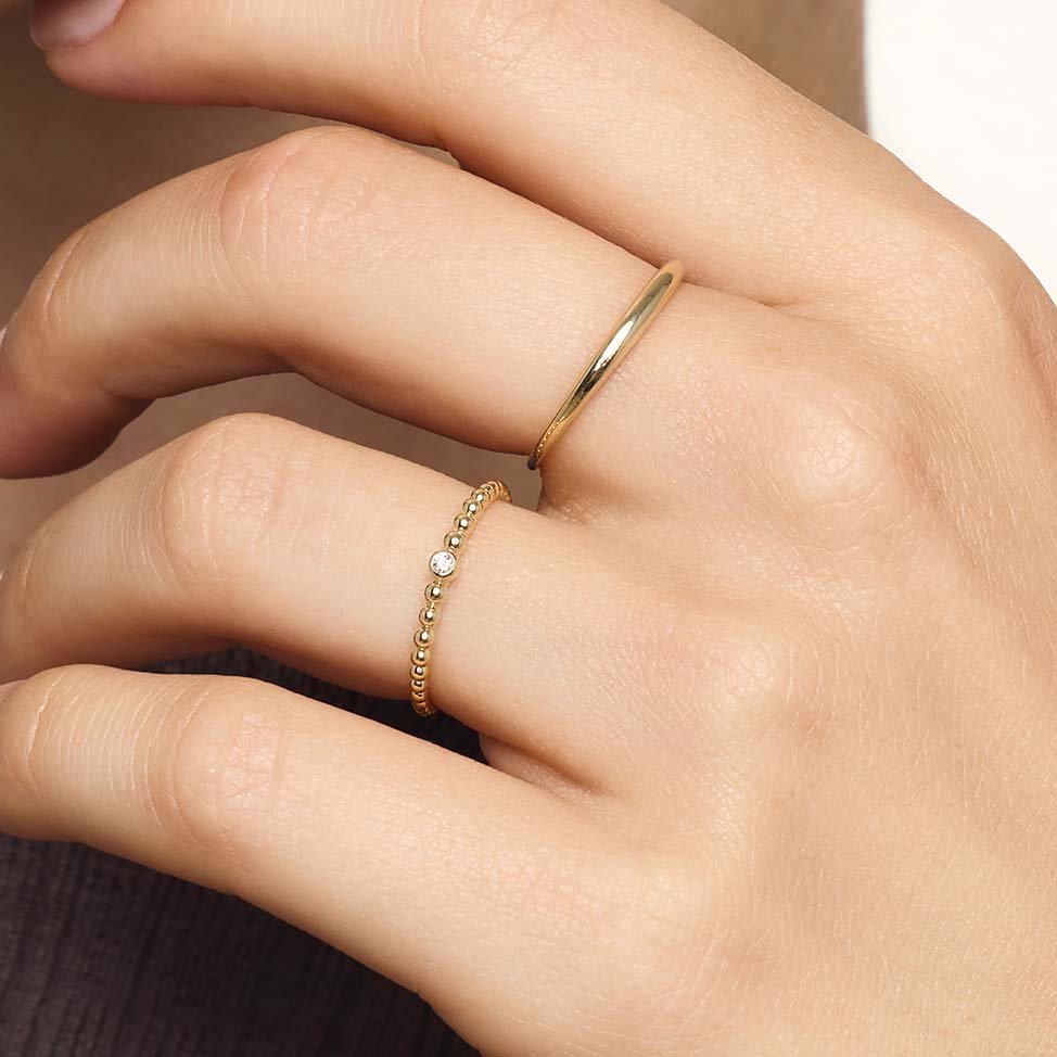 Gold Slim Dome Ring