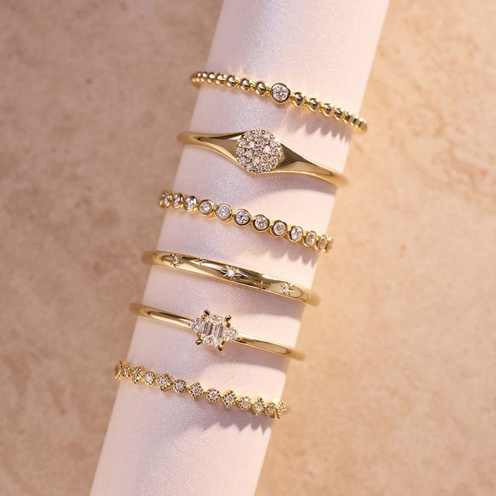 Gold Diamond Sphere Ring