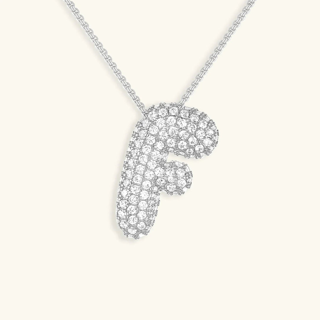 Initial Bubble Diamond Necklace