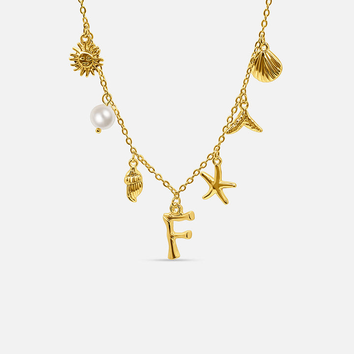 Gold Letter Ocean Collar