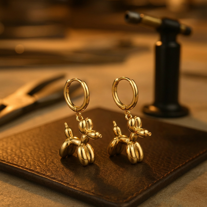 Petite Globe Dog Earrings