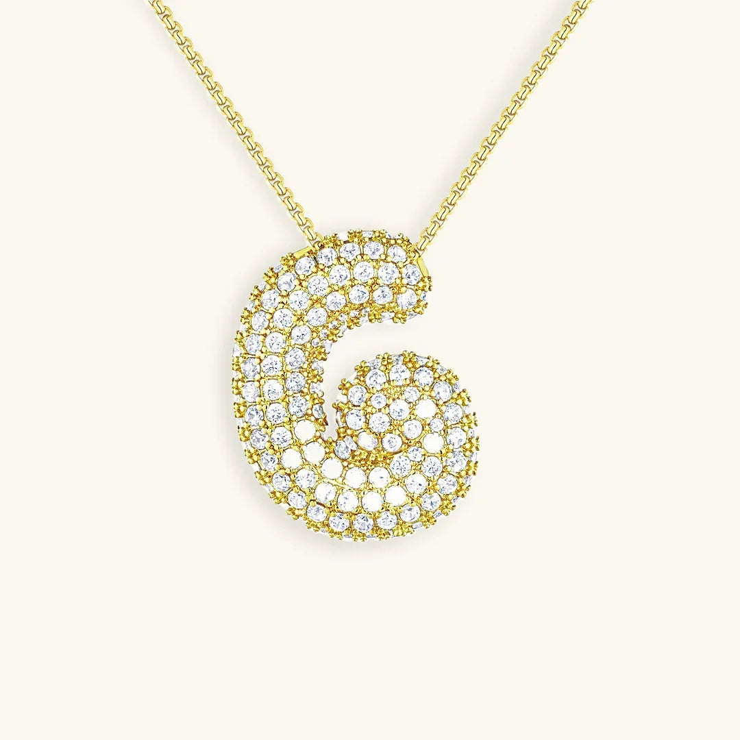 Initial Bubble Diamond Necklace