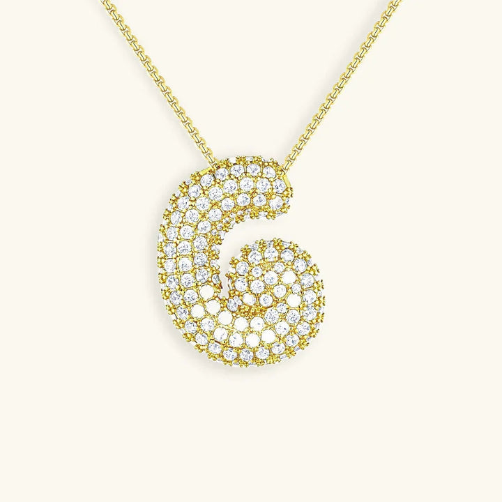 Initial Bubble Diamond Necklace