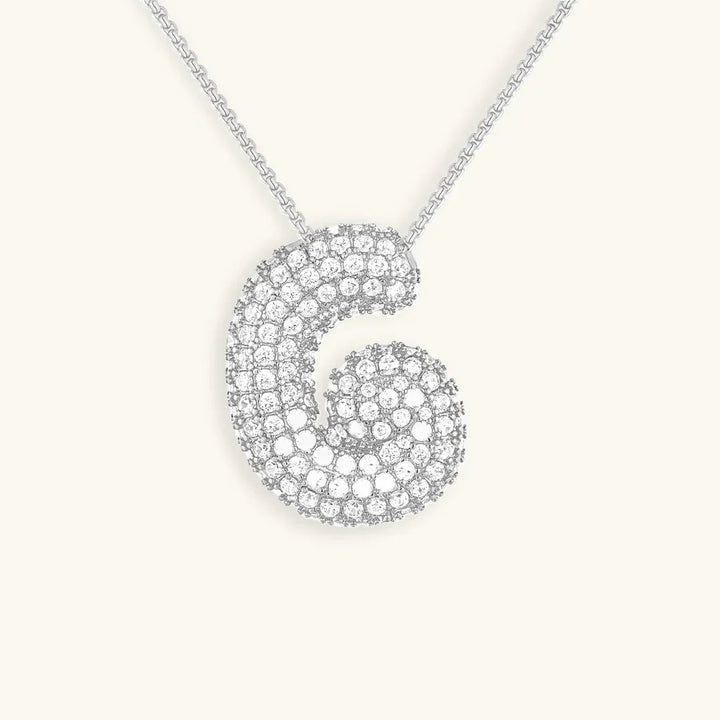 Initial Bubble Diamond Necklace