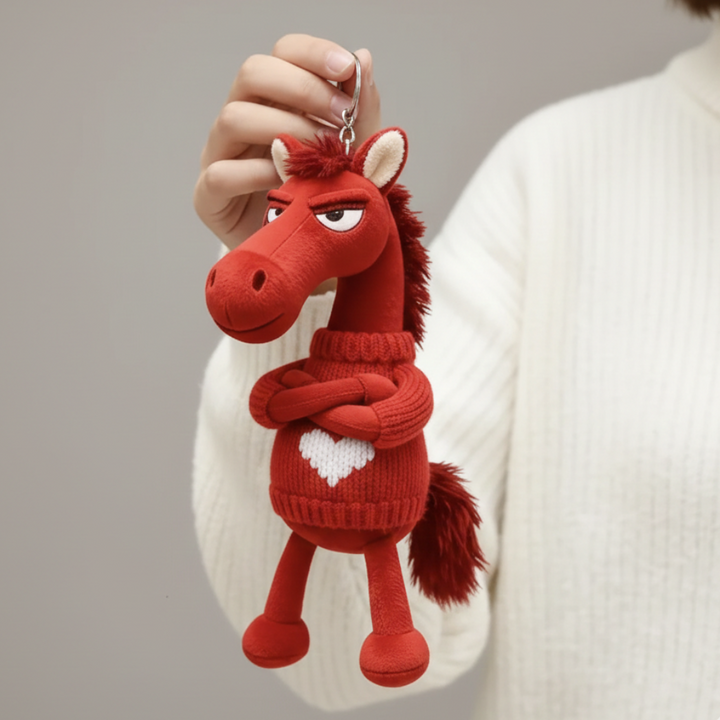 Cheeky Horse Red Keychain