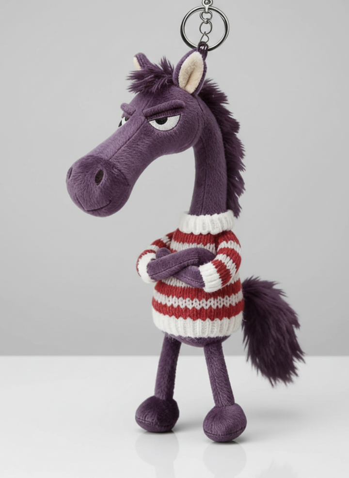 Sassy Horse Purple & Red Keychain