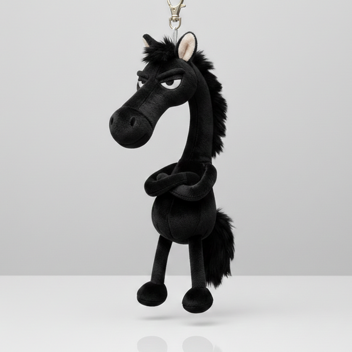 Sassy Horse Black Keychain