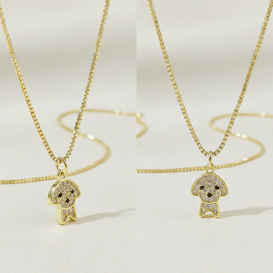 Gold Poodle Pendant Necklace
