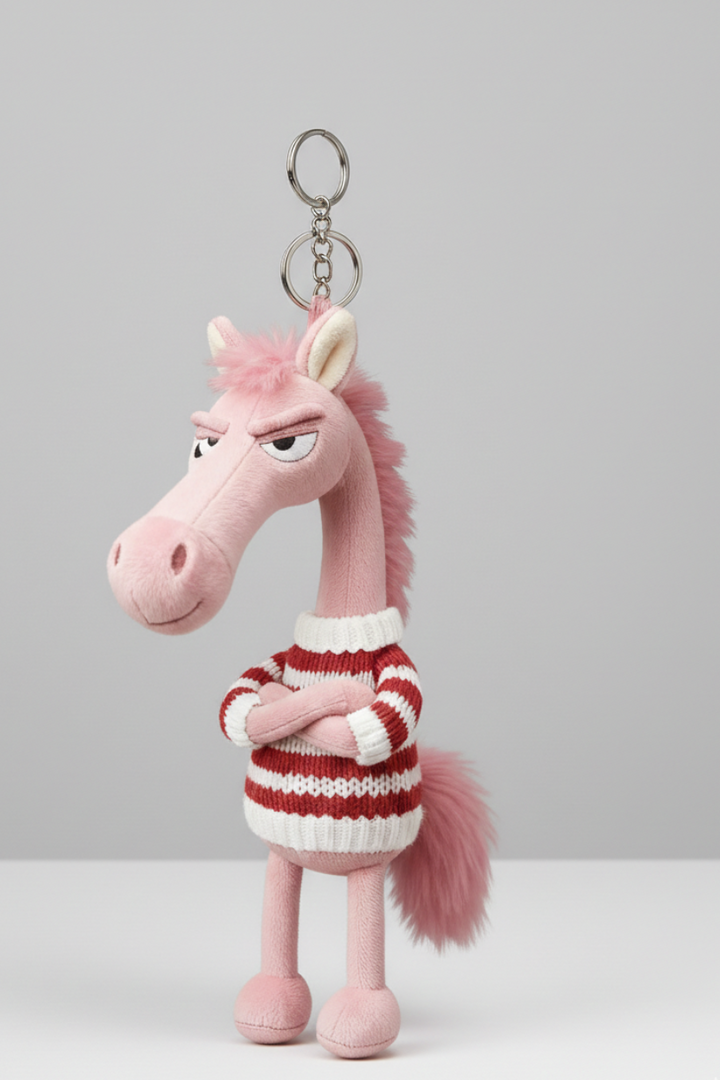 Cheeky Horse Pink & Red Keychain