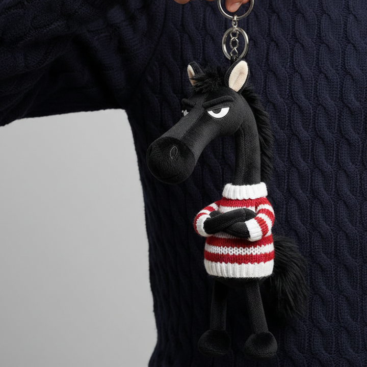 Sassy Horse Black & White Keychain
