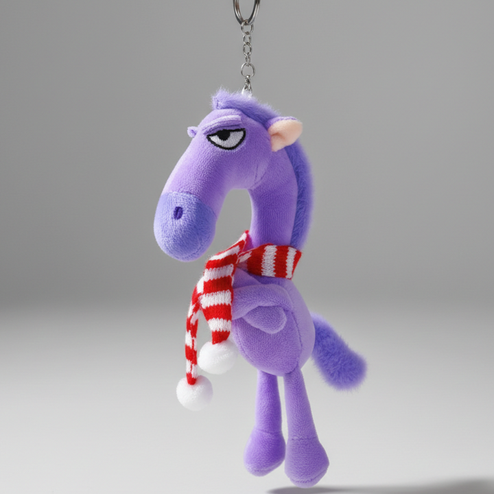 Cheeky Horse Purple & Red Keychain