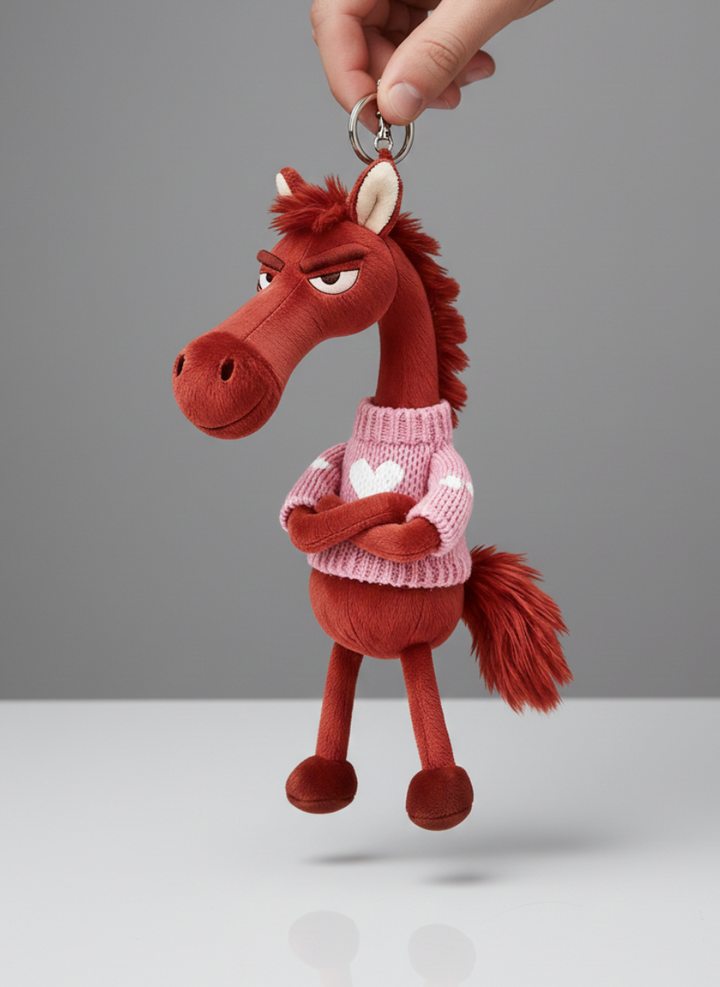 Cheeky Horse Red & Pink Keychain