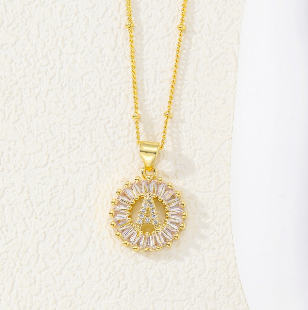 Pavé Gold Initial Necklace Set