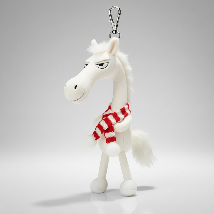 Cheeky Horse White and Red Keychain