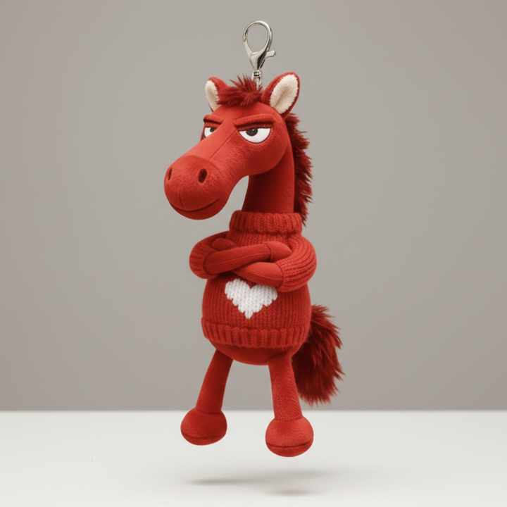 Cheeky Horse Red Keychain