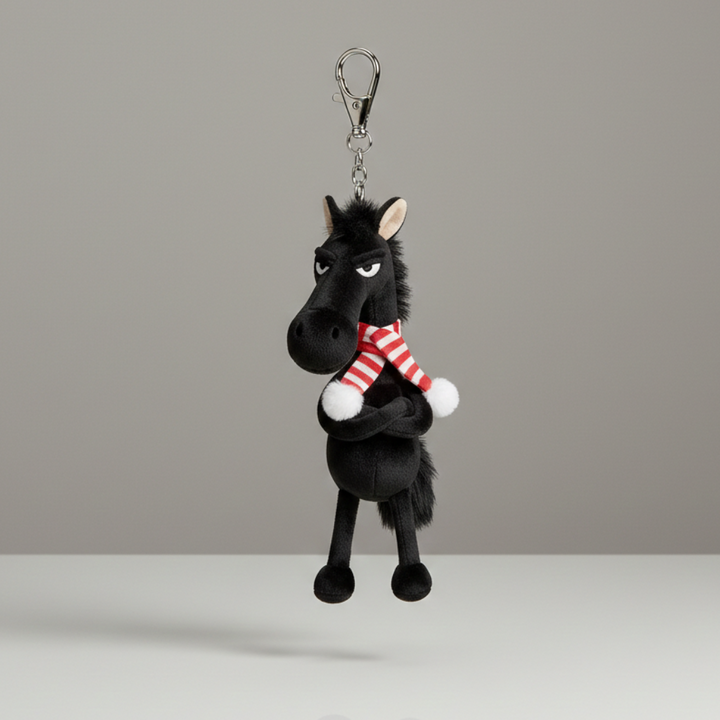 Cheeky Horse Black & Red Keychain