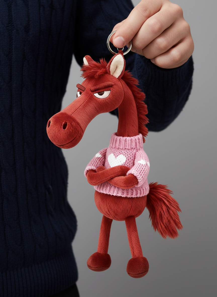 Cheeky Horse Red & Pink Keychain