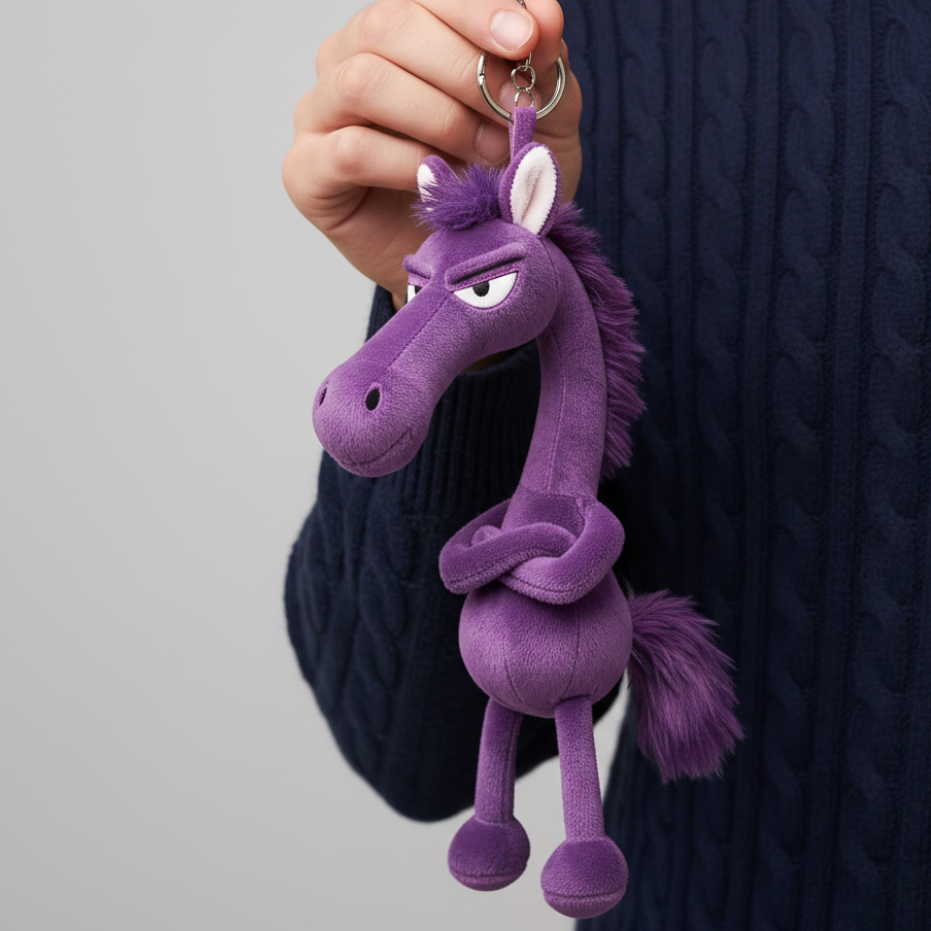 Cheeky Horse Black & Pink Keychain