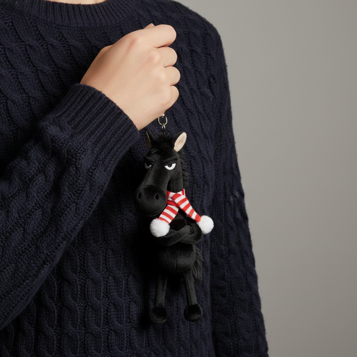 Cheeky Horse Black & Red Keychain