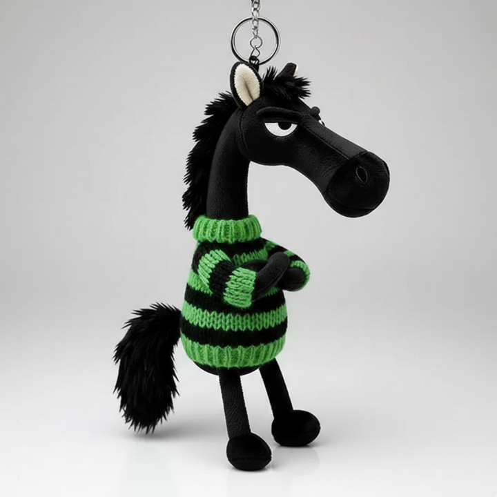 Cheeky Horse Black & Green Keychain
