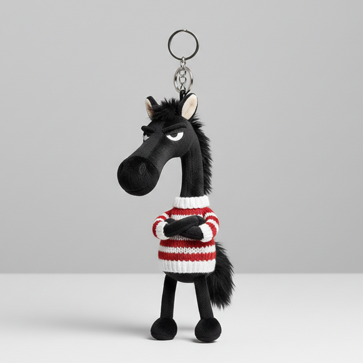 Sassy Horse Black & White Keychain