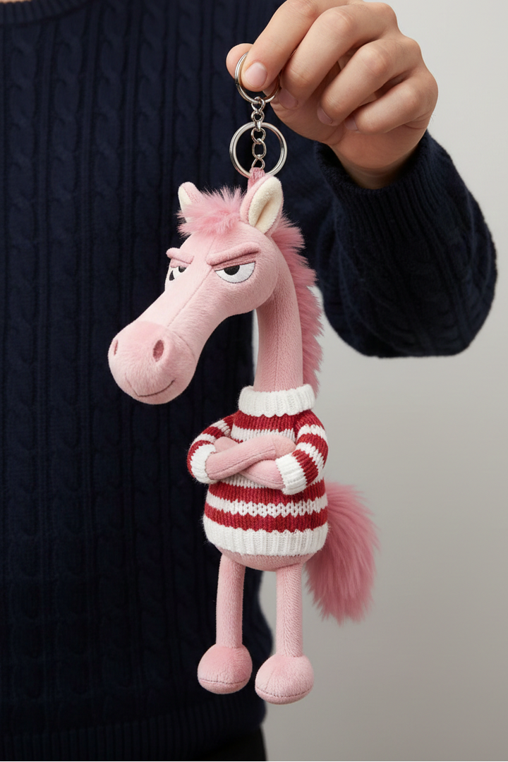 Cheeky Horse Pink & Red Keychain