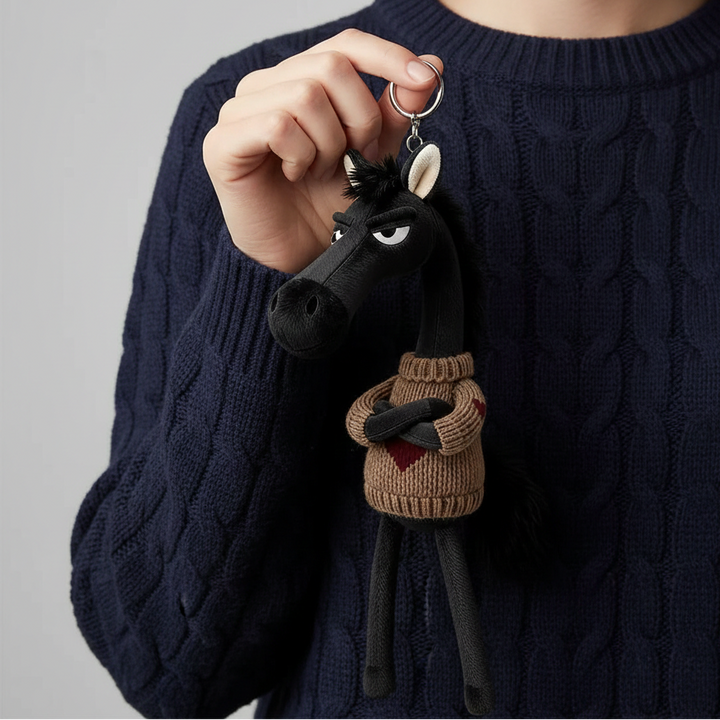 Cheeky Horse Black & Brown Keychain