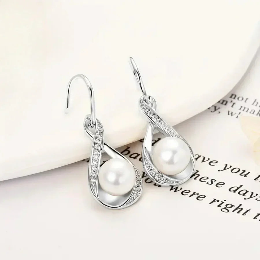 Elegant Gold Pearl Earrings