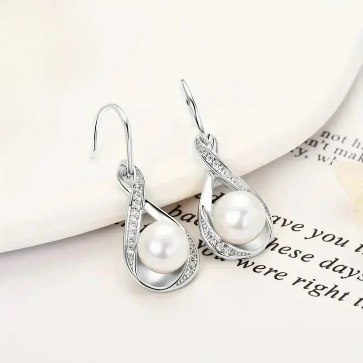 Elegant Gold Pearl Earrings