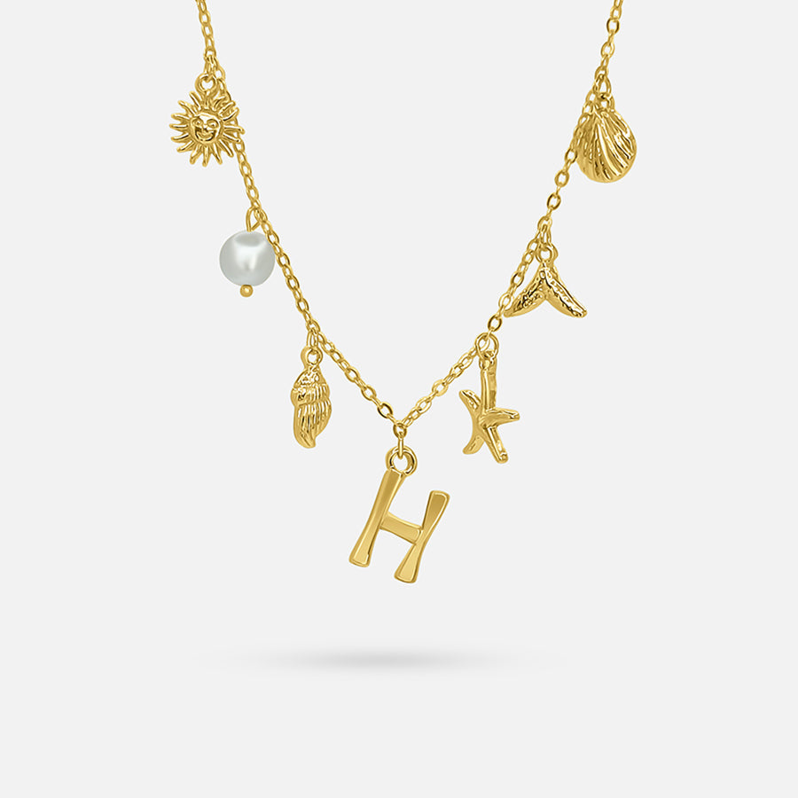 Gold Letter Ocean Collar