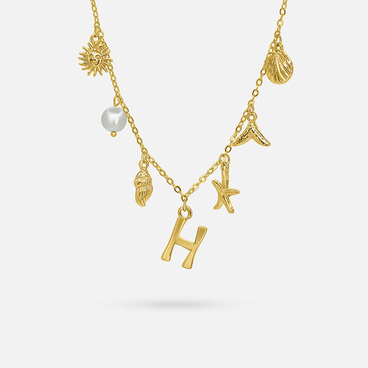 Gold Letter Ocean Collar