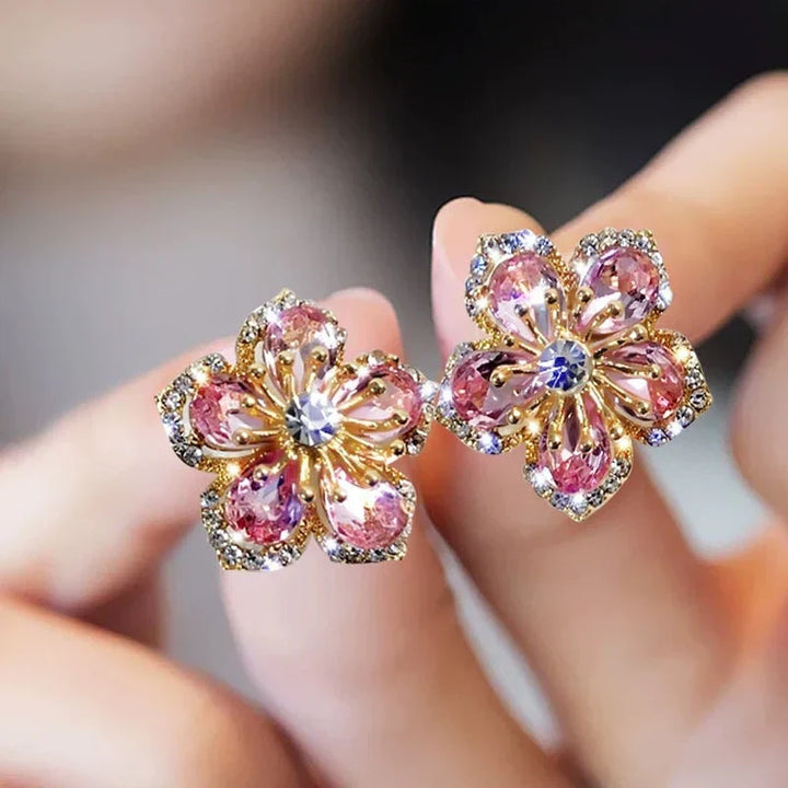 Colorful Sterling Silver Cubic Zirconia Earrings