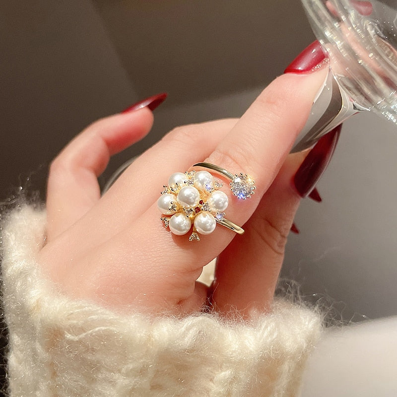 Adjustable Pearl Ring