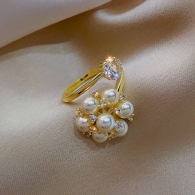 Adjustable Pearl Ring