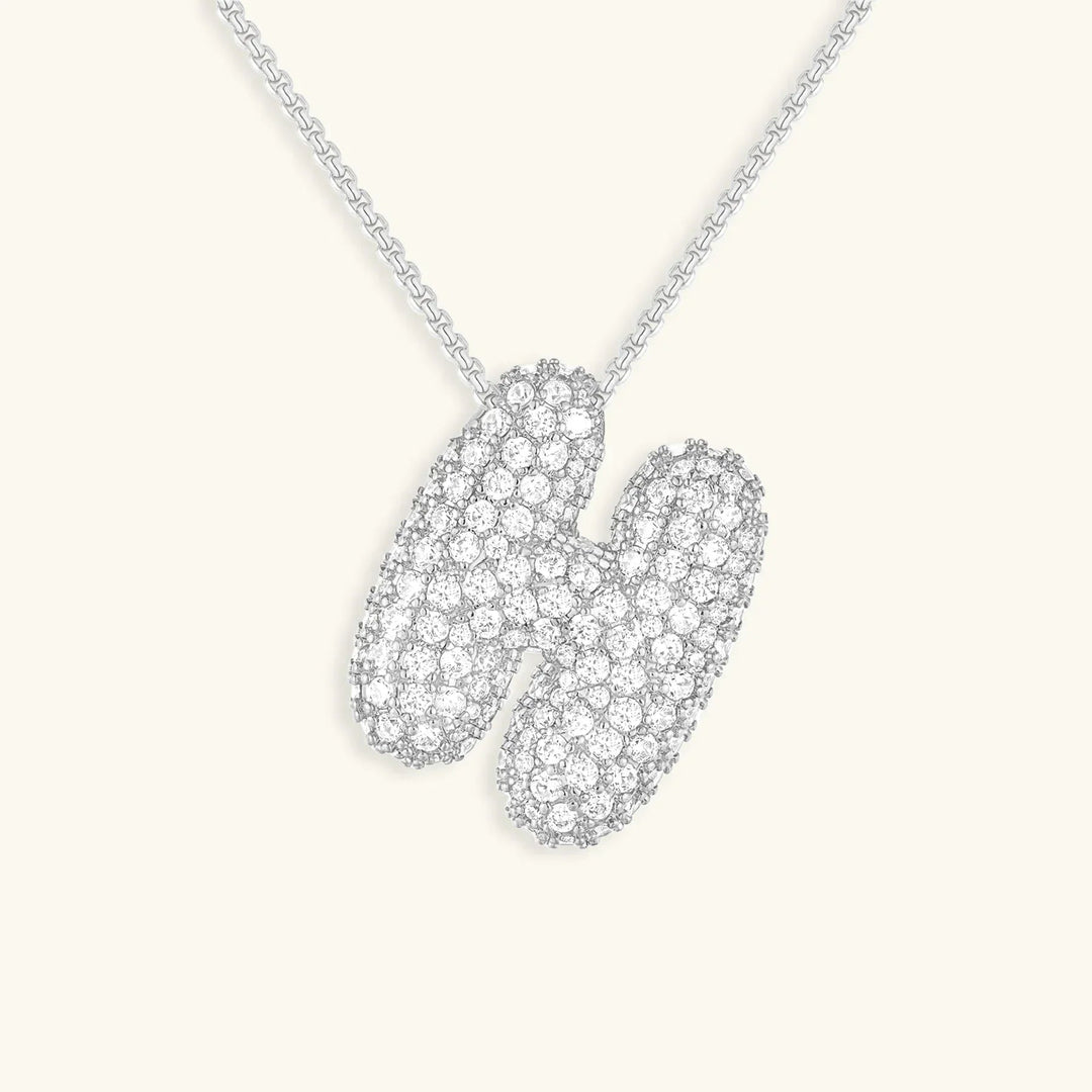 Initial Bubble Diamond Necklace