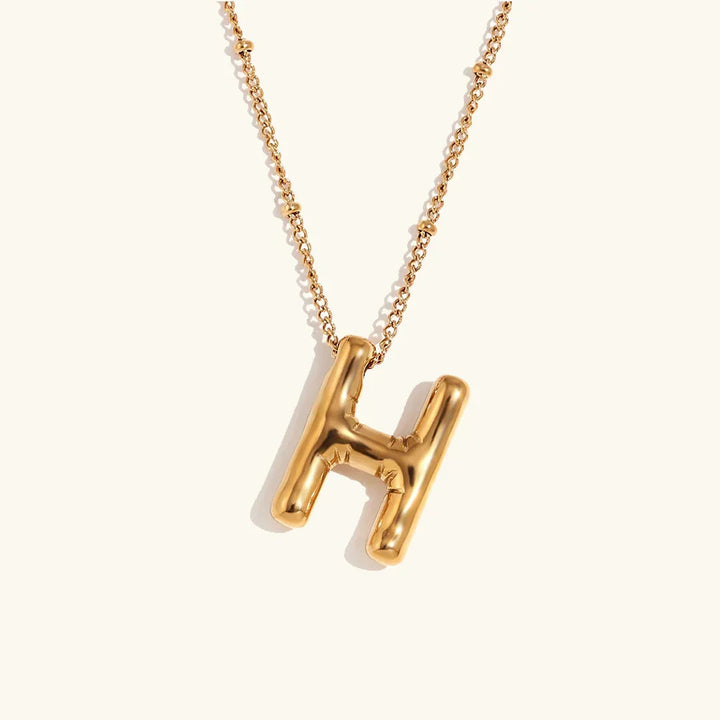 Balloon Initial Gold Necklace
