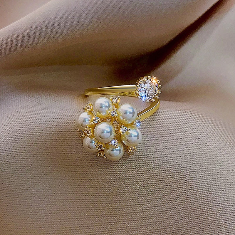 Adjustable Pearl Ring