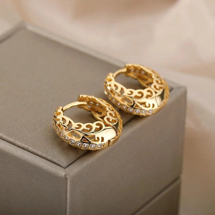 Gold Minimalist Mandala Earrings